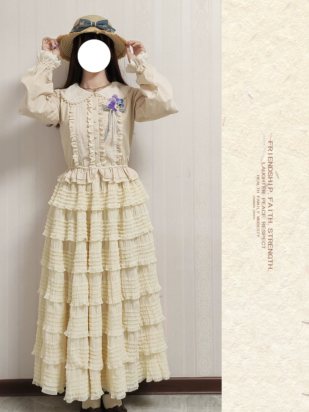 Miss Point~Cat Rose Tea~Elegant Lolita Underskirt Multi-layers Ruffle SK 42136:727392