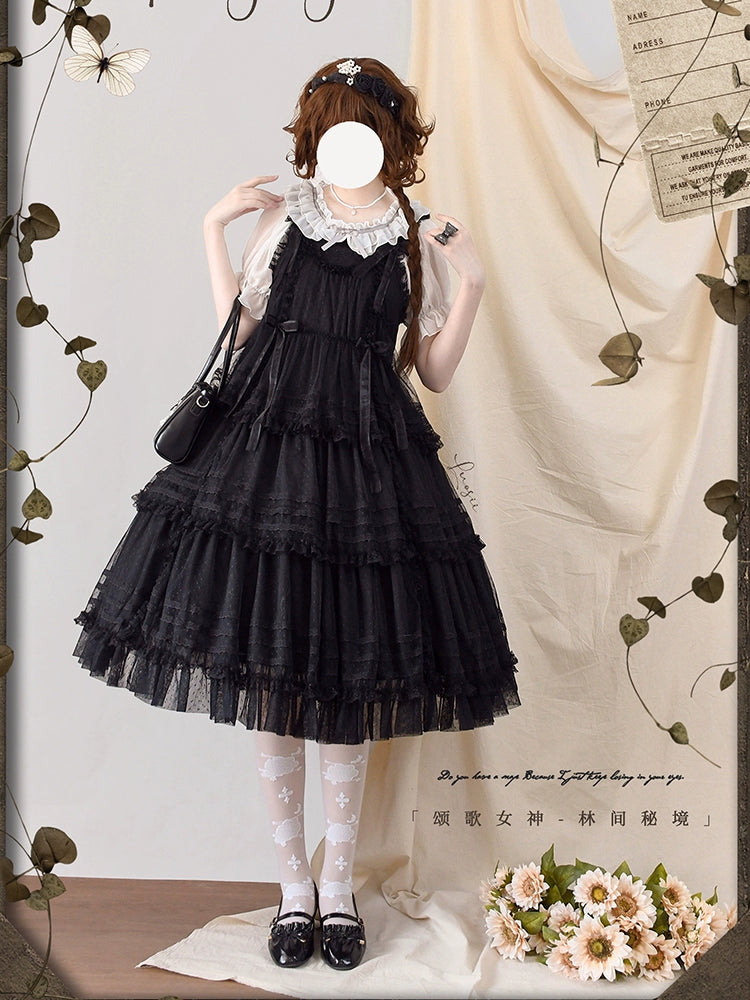 (BFM)Polyhymnia~Secret Forest~Classic Lolita JSK Dress Multi-layered Dress Summer Gauze Dress   