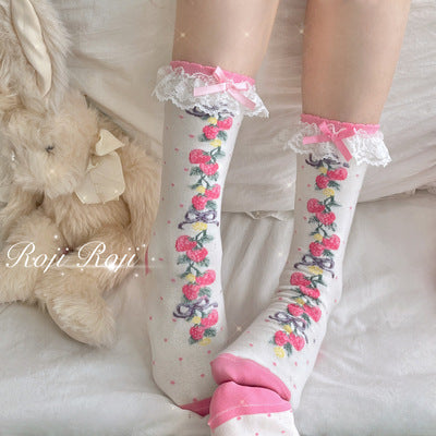 Roji Roji - Autumn Sweet Lolita Cotton Thigh-high Socks 15730:211704