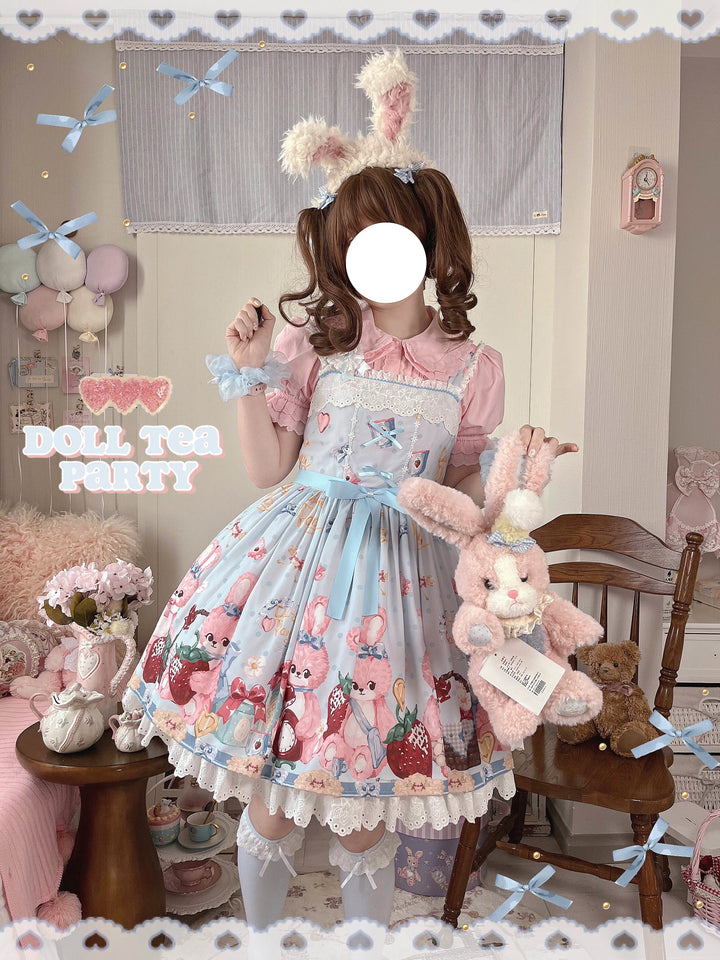 Doll tea party~Showa Rabbit~Kawaii Lolita Dress Summer Sweet Lolita OP JSK 37174:568470