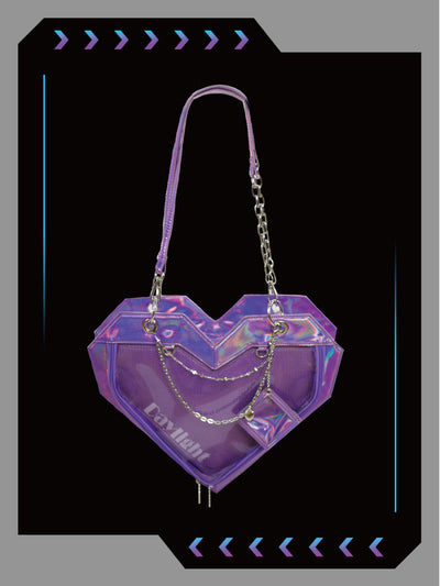 Daylight~Lolita Ita Bag Heart Shaped Bag laser purple  