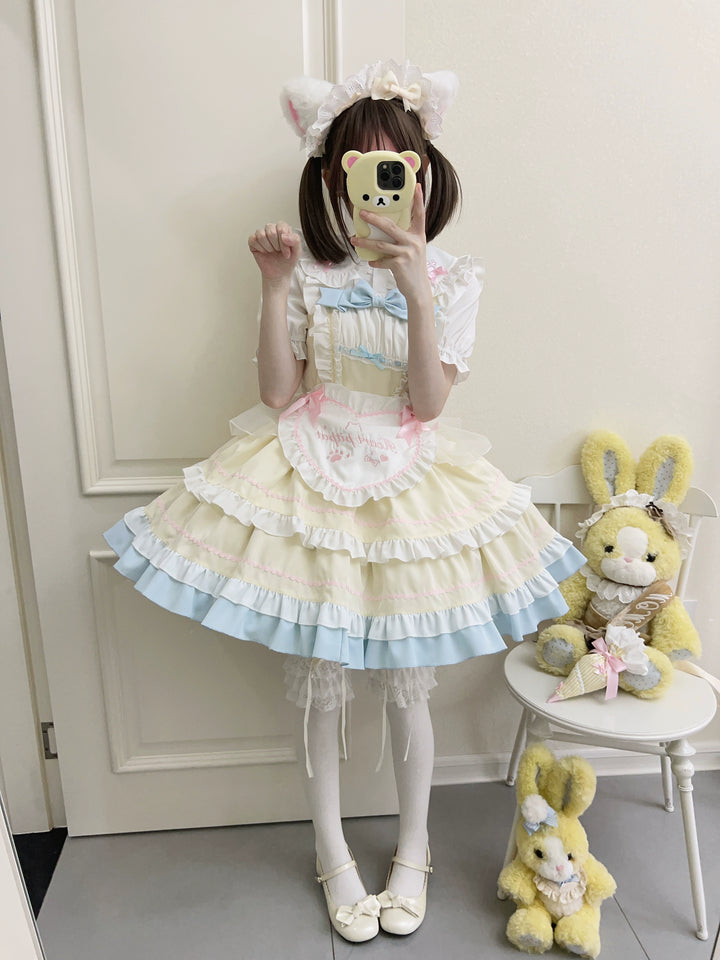 Sugar Girl~Cat Ear Tale~Sweet Lolita Jumper Dress Suspender Dress