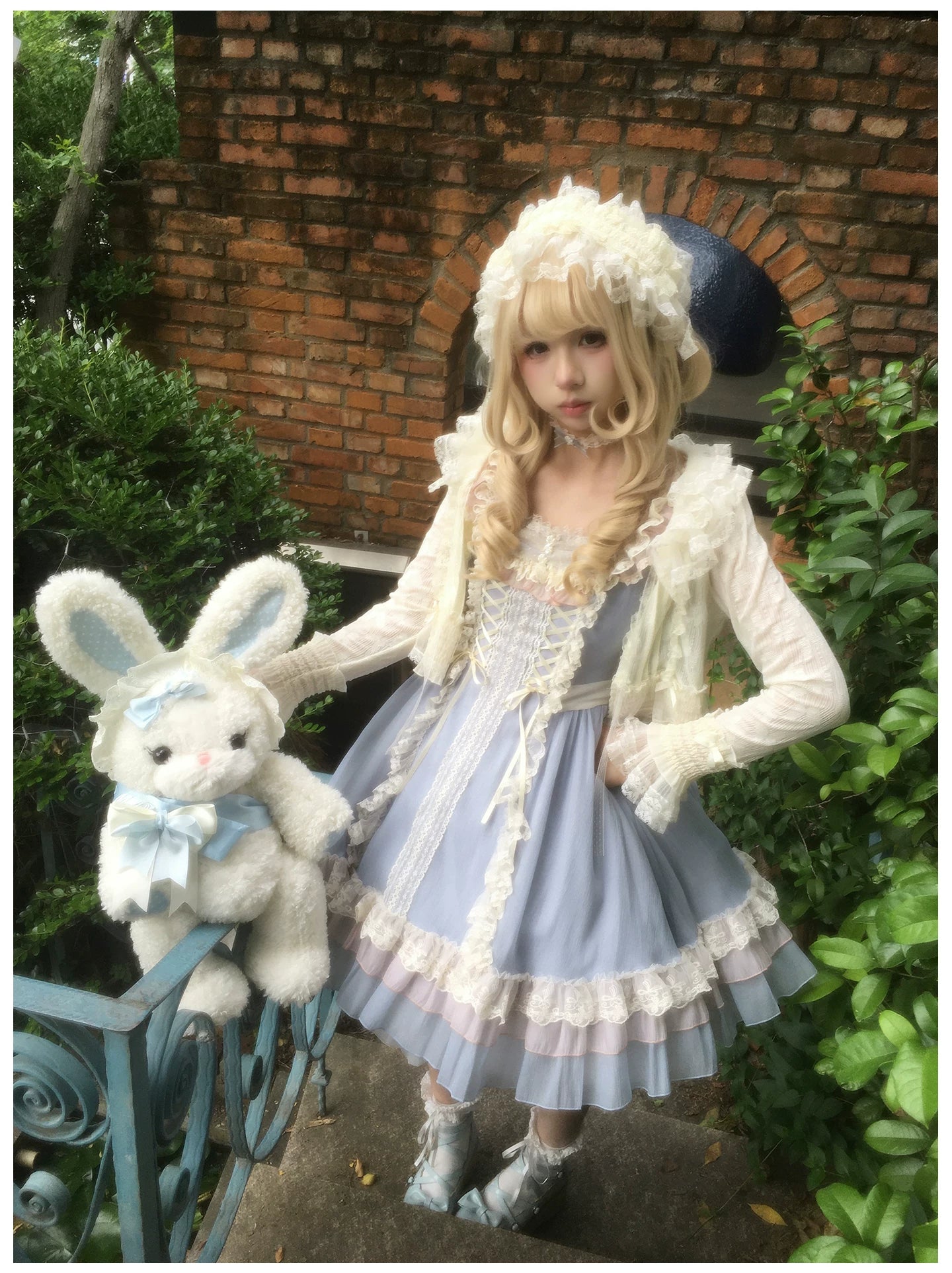 Island Diary - Classic Lolita Flutter Sleeve JSK Dress, Ruffled Lace 45533:855172