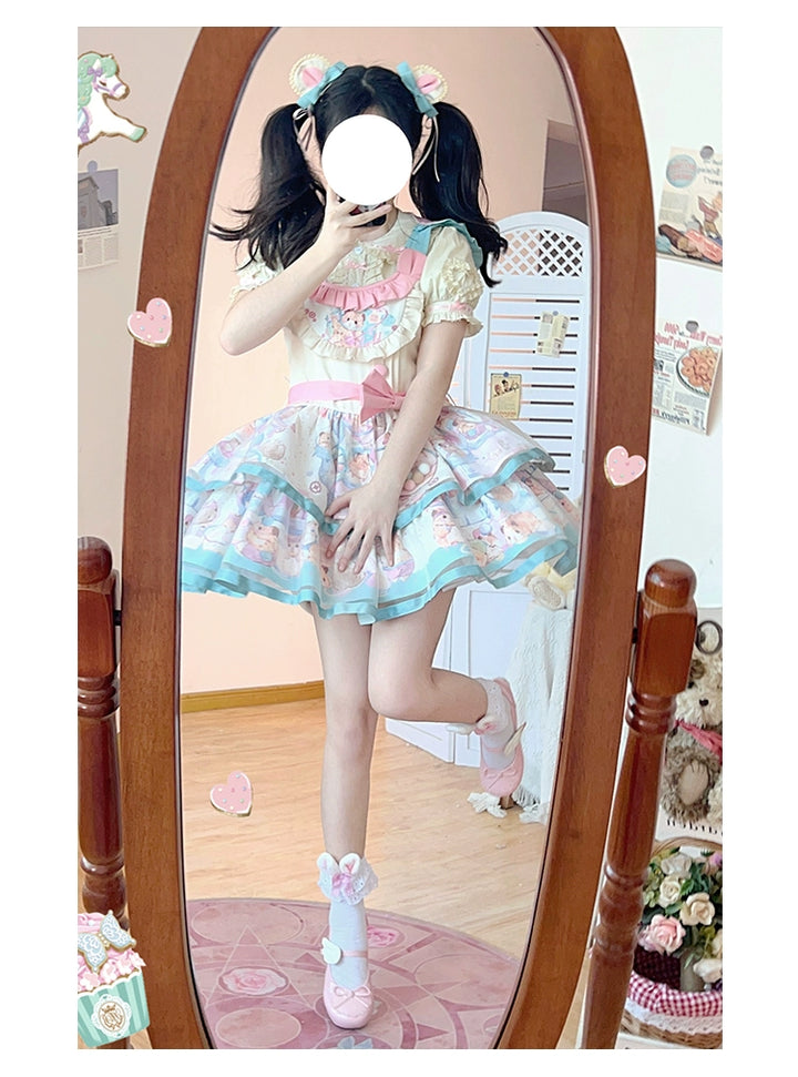 Mewroco~Sweet Lolita Dress Suit Salopette and Hoodied OP