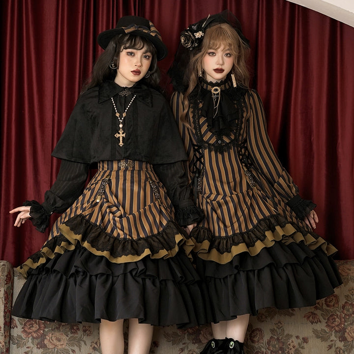 Miss Point~Perintz Manor~Gothic Lolita OP Long Sleeve Retro Lolita Dress   