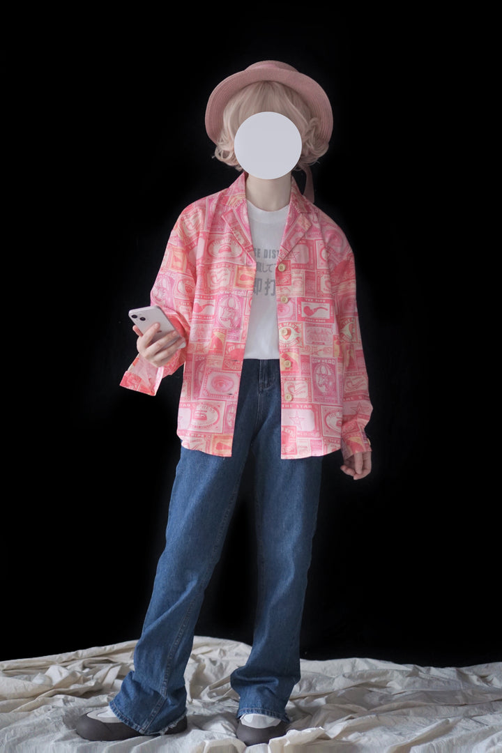 Miss Cube - Antique Label - Retro Lolita Shirt American Customized Loose Print Blouse