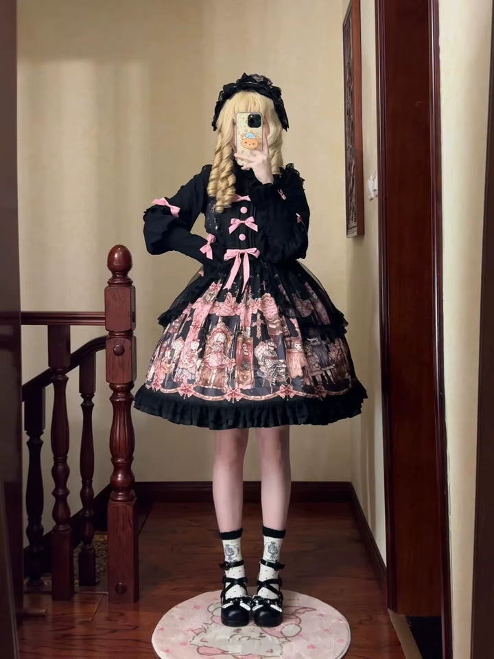 Uncle Wall Original~Missing Lamb Case~Gothic Lolita Dress Set with Sheep Prints 42971:760824