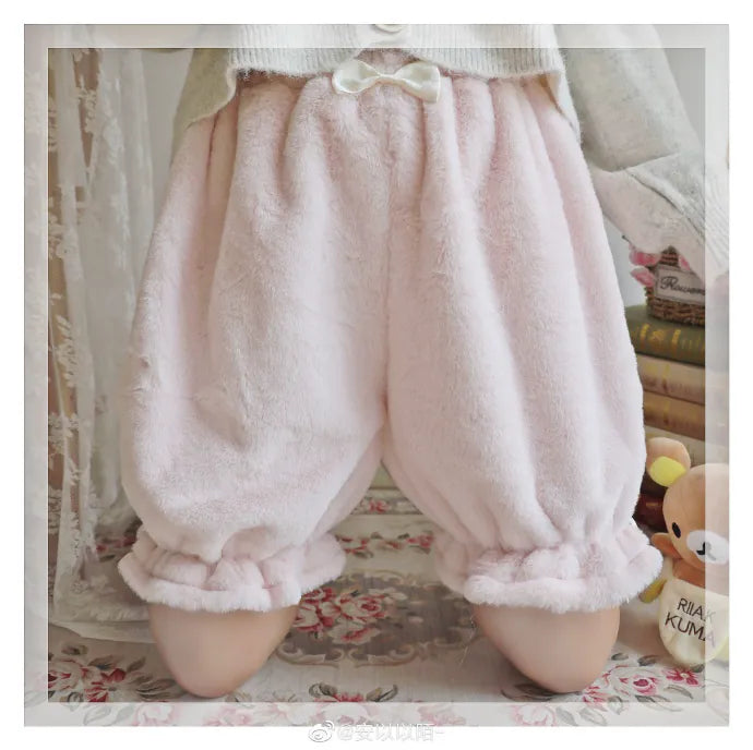 Winter Kawaii Lolita Plush Bloomers, Fleece-lined 46083:874226