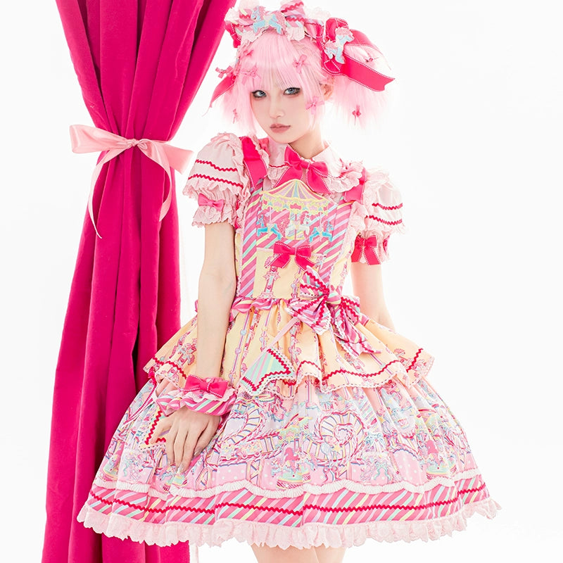 (Buyforme)Letters from Unknown Star~Candy Park Salopette Sweet Lolita Jumper Dress Set