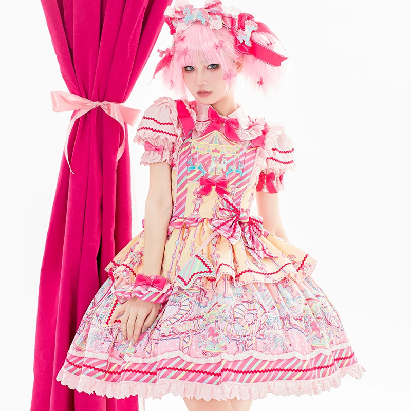 (Buyforme)Letters from Unknown Star~Candy Park Salopette Sweet Lolita Jumper Dress Set   