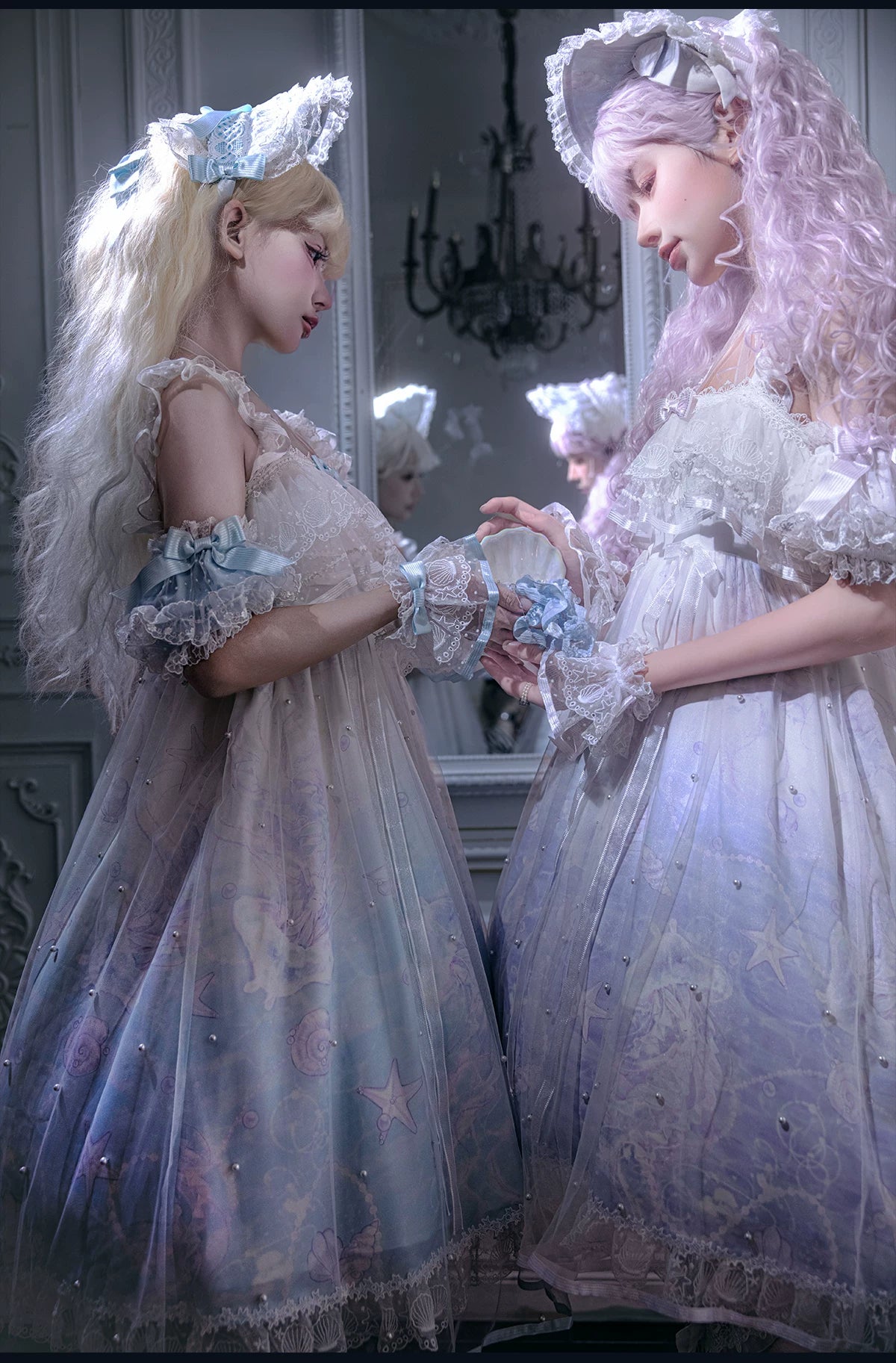 Windchime Jellyfish - Dreamy Sweet Lolita Headdress & Jellyfish Embroidered Brooch 45779:862087
