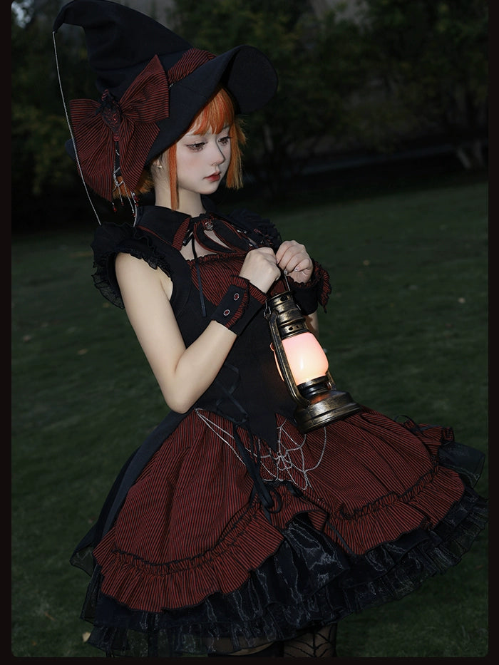 Alice Girl~Lolita Potion~Gothic Lolita Witch Hat and Striped Side Clips   