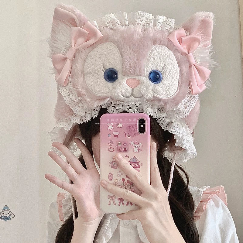 MAID~Winter Lolita Hat Plush Bear Ear Hat New fox (3D eyes)  