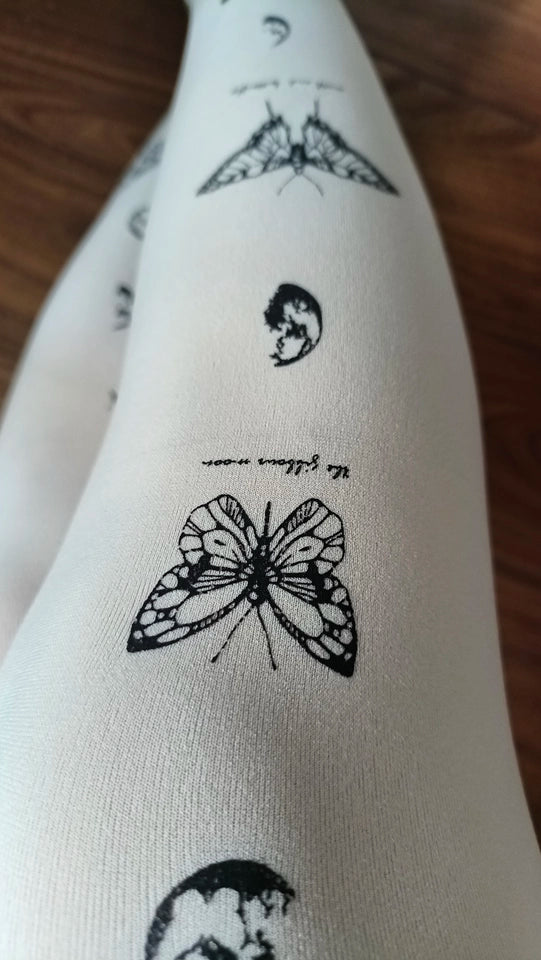Ruby Rabbit - Butterfly Printed Pantyhose, 20D/120D Thickness