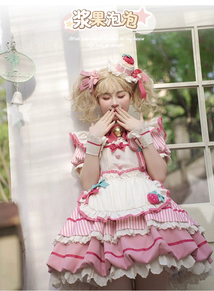 Sakurahime~Berry Bubble~Cute Lolita OP Dress Two Kawaii Styles   