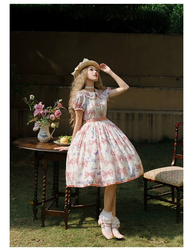 Summer Fairy~Eternal Garden~Sweet Lolita Dress Suit Elegant Open-Shoulder OP and JSK