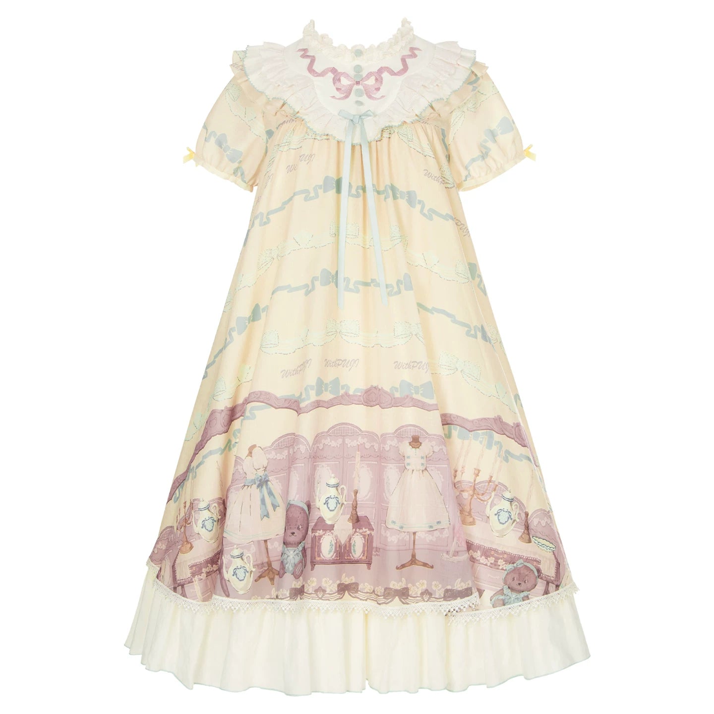 Brown Dollhouse SP - Kawaii Lolita Dollhouse Printed OP Dress with Embroidery (L M S) 45551:855796