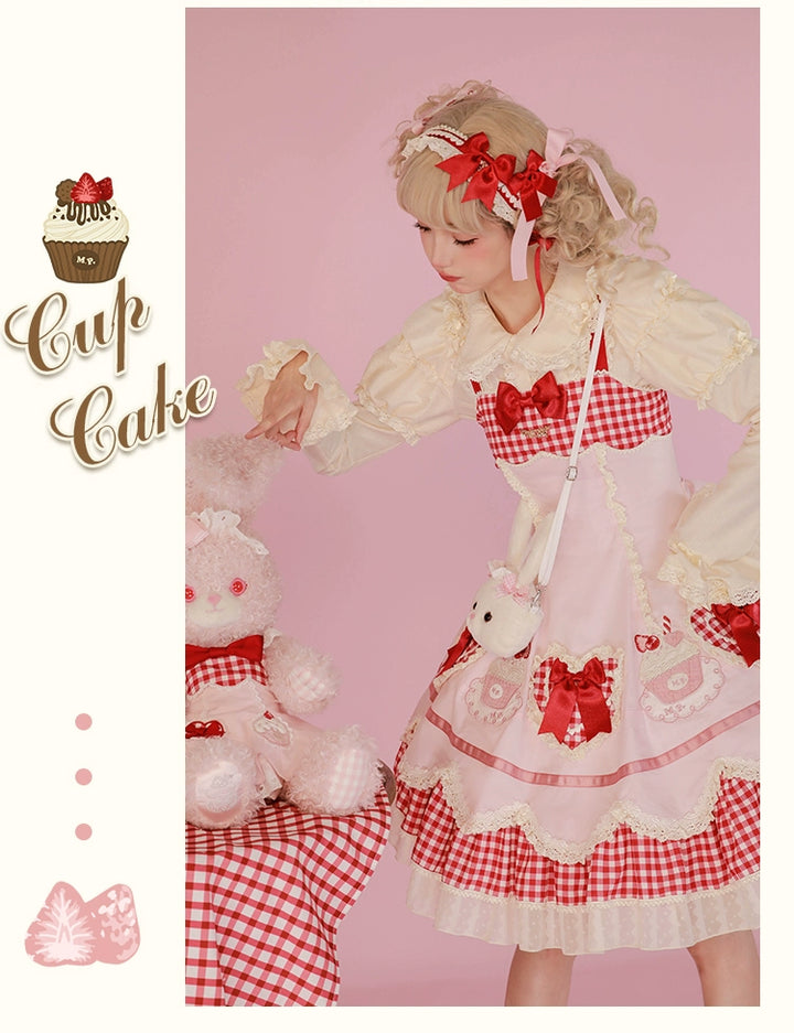 Mademoiselle Pearl~Cup Cake~Sweet Lolita OP Dress Kawaii Lolita JSK SK   