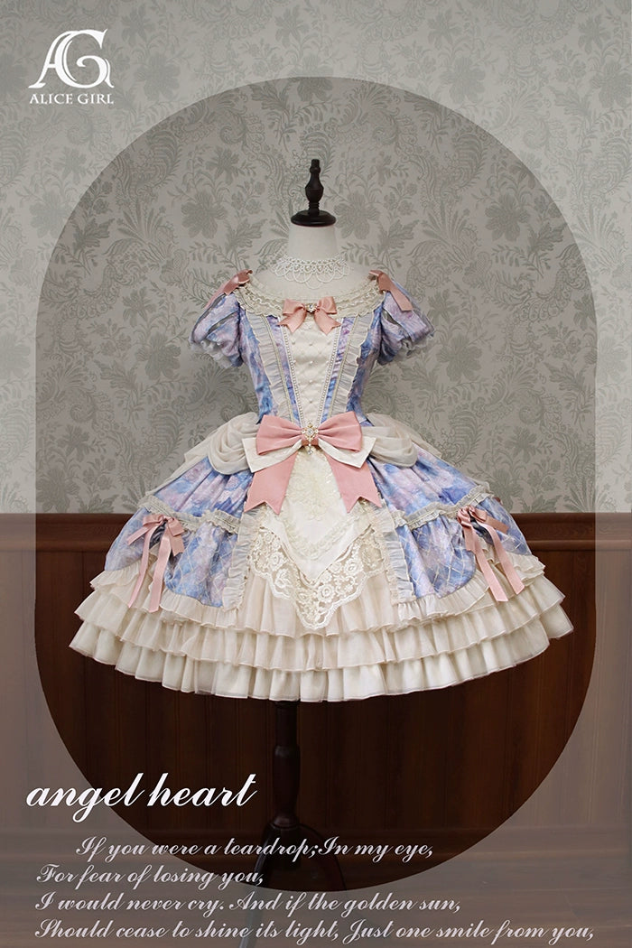 Alice Girl - Angel Heart - Sweet Lolita OP Dress, Tiered Ruffles (L M S XL XS) 43630:781622