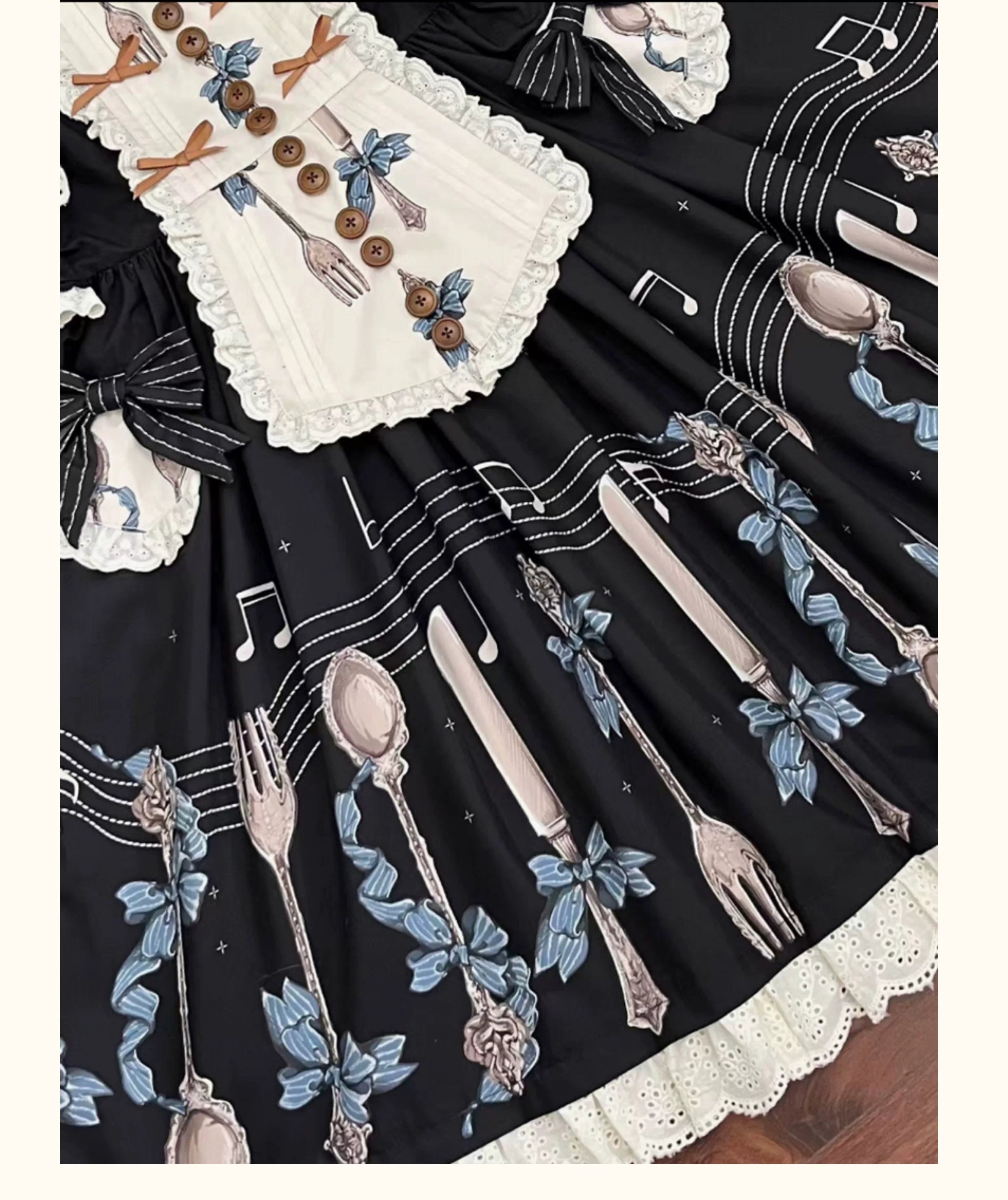 Witch's Banquet - Printed Doll-like Sweet Lolita OP, Apron-like Front 44634:816909
