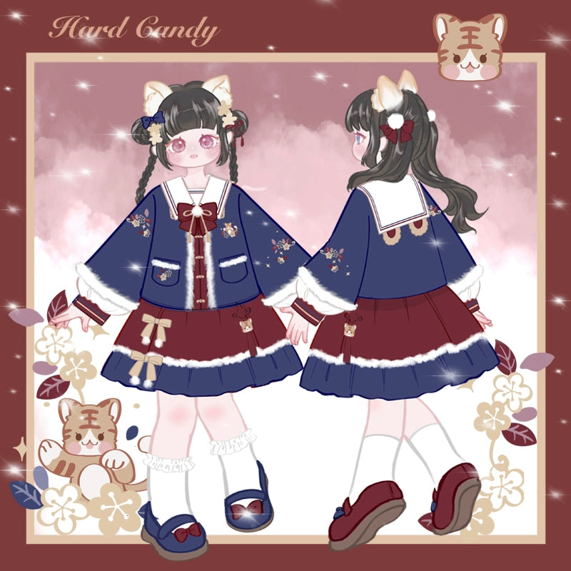 Hard Candy~Tiger~Plus Size Lolita Han Lolita Winter Dress Set   