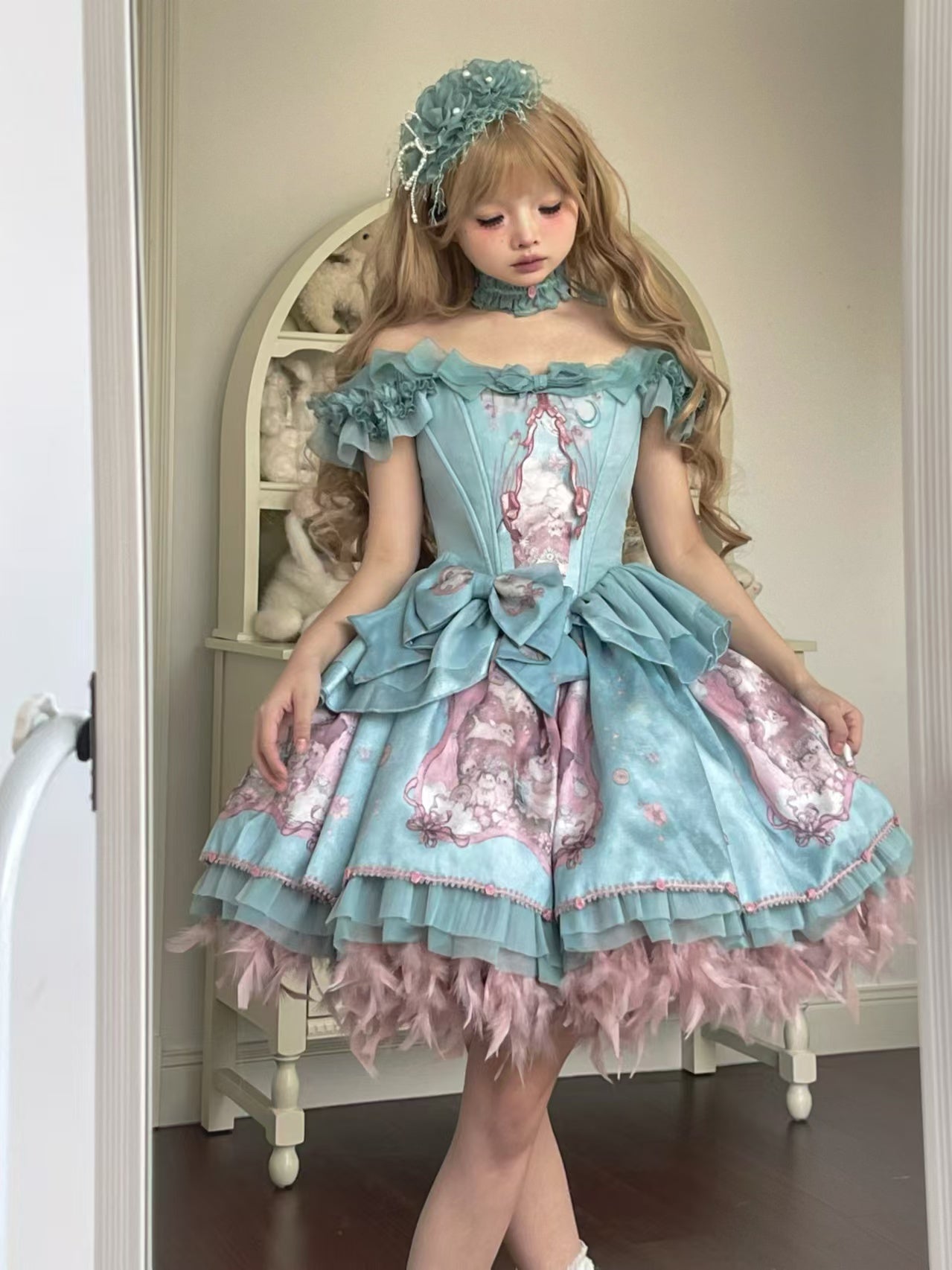 Sky Rabbit - Floral Lolita Petticoat with Detachable Trim