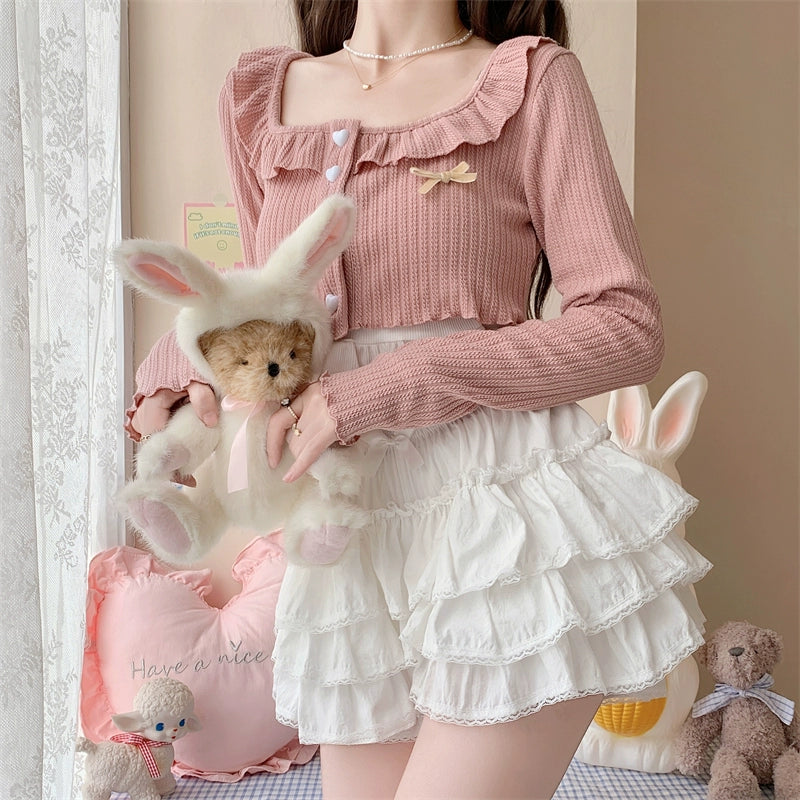 Sugar Girl - Cotton Lolita Bloomer, Loose Ruffled Hem Petticoat