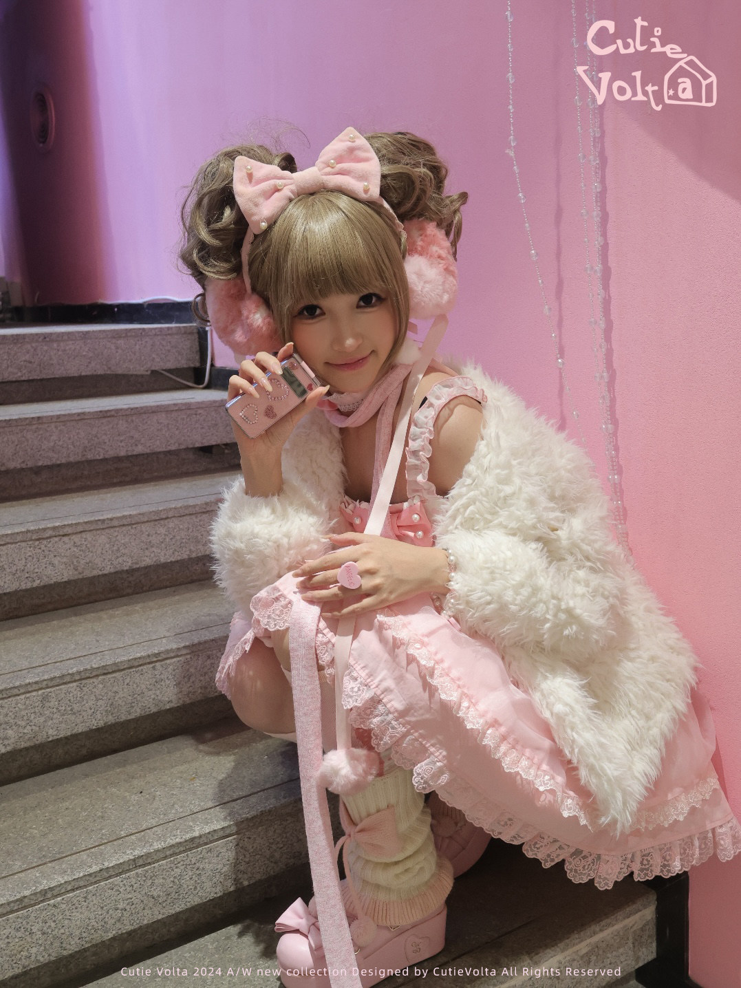 Candy Cottage - Old School Lolita Polka Dot Dress & Top Skirt Set 45522:851809