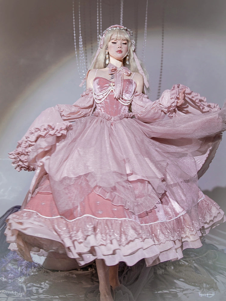 (Buyforme)ZJstory~ Atlantica Star Lolita Fishbone Corset Glamorous Mermaid Skirt   