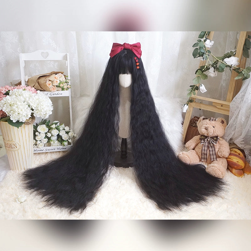 Imperial Tea - Natural Lolita Wig 120CM Super Long Hair Wig + Hair Net + Steel Comb