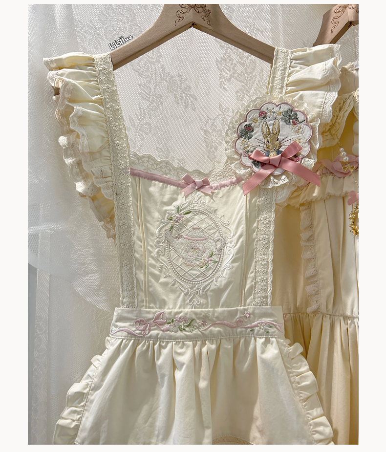 The Seventh Doll~Hazy Afternoon~Vintage Lolita OP Dress Embroidered Apron   