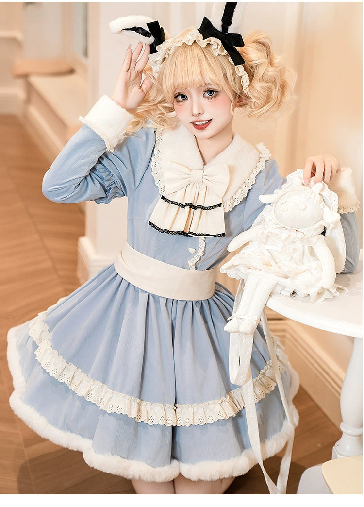 With PUJI~Puppet Box~Kawaii Lolita Bag Lamb Kitten Detachable Bag Dress Hat