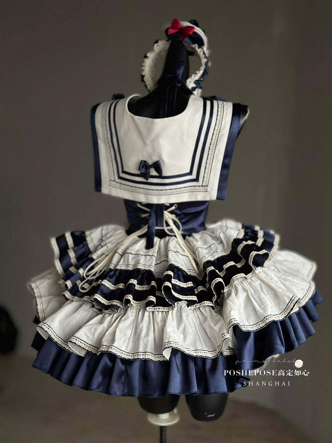 POSHEPOSE~Girl's Shore~High-End Sailor Lolita Dress Set   