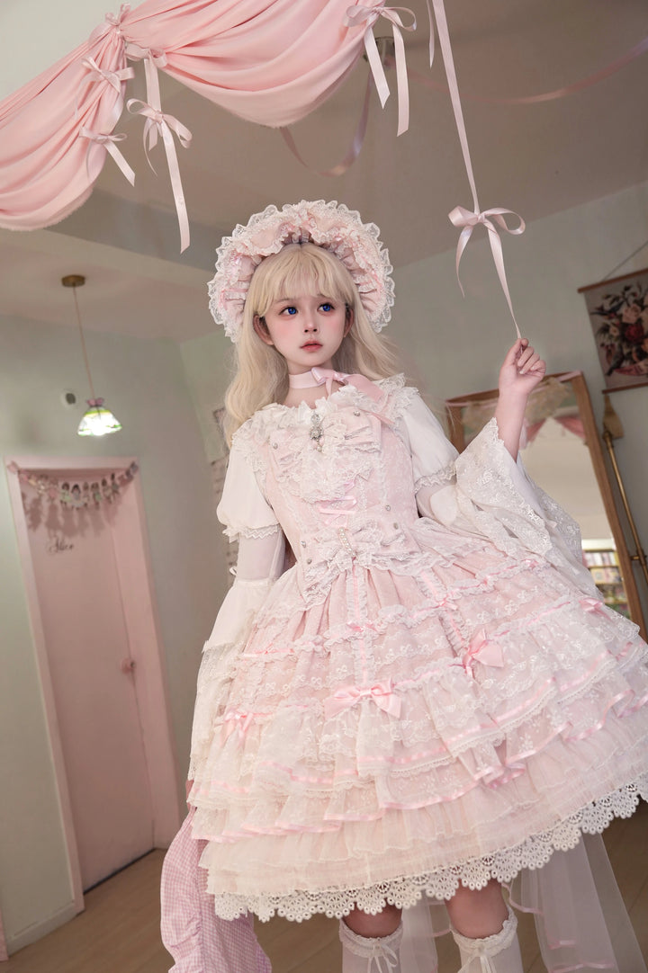 Flower Banquet~Wishing Star~Sweet Wedding Lolita JSK Bridal Lolita Dress