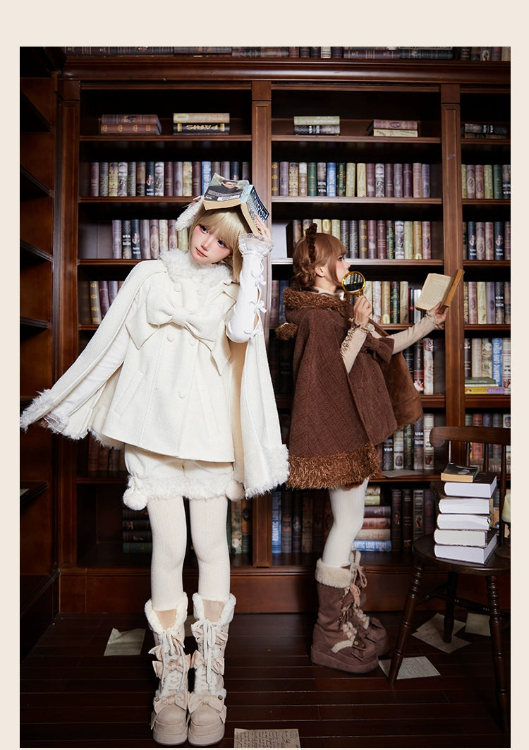 Tan Tuan~Rabbit & Bear~Winter Kawaii Lolita Cape and Shorts