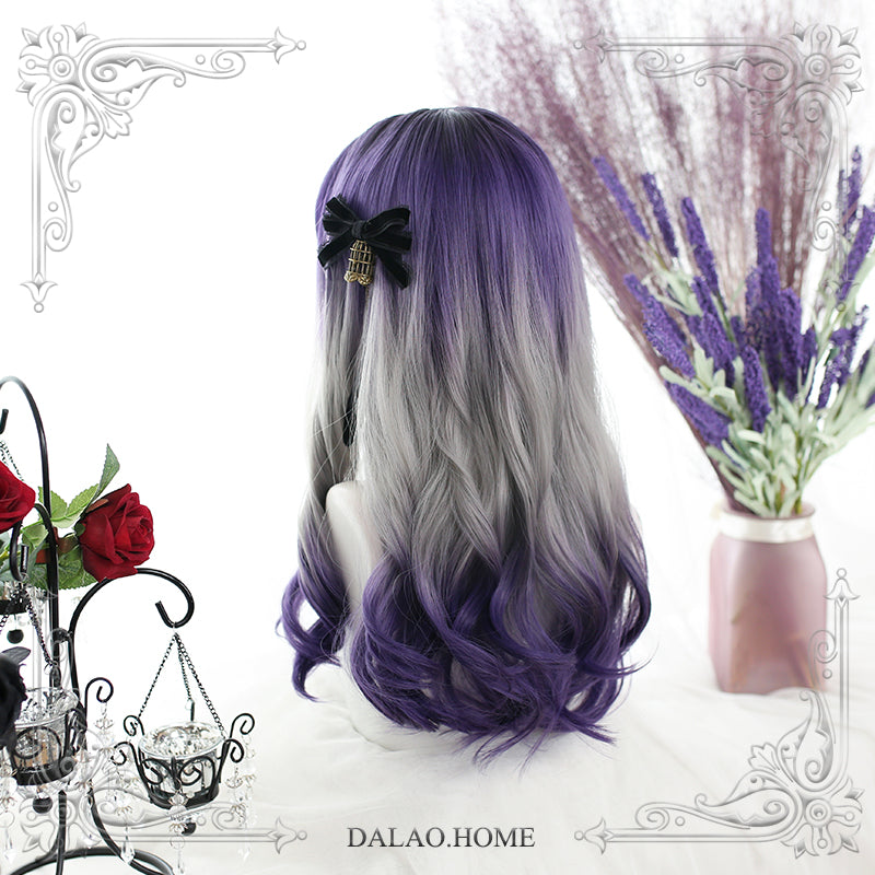 Dalao Home - Grape Soda - Gradient Purple Lolita Wig With Big Waves purple