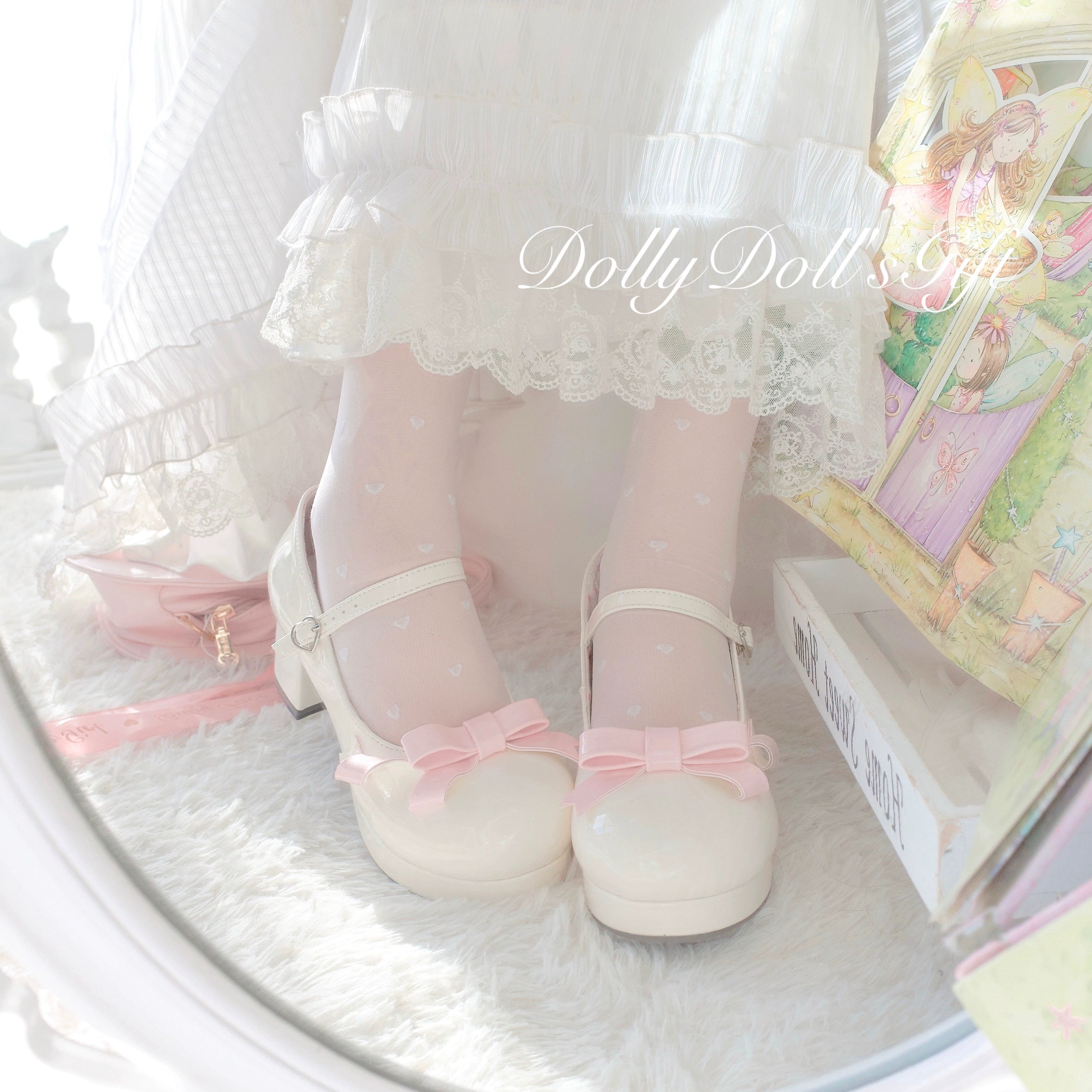 Dolly Doll~Lovers' Gift~Round Toe Middle Heel Mary Jane Lolita Shoes 32678:397810