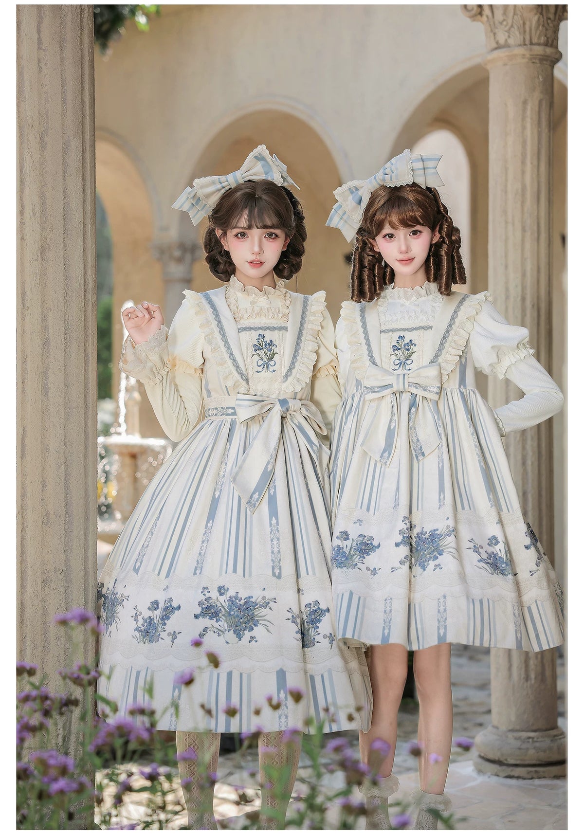 Iris - Classic Lolita JSK Dress Set, Iris Print and Embroidery 45997:871528