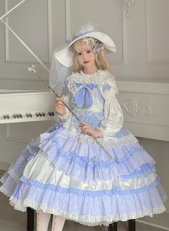 Fishing boss~Sweet Lolita Gorgeous Bows Dress   