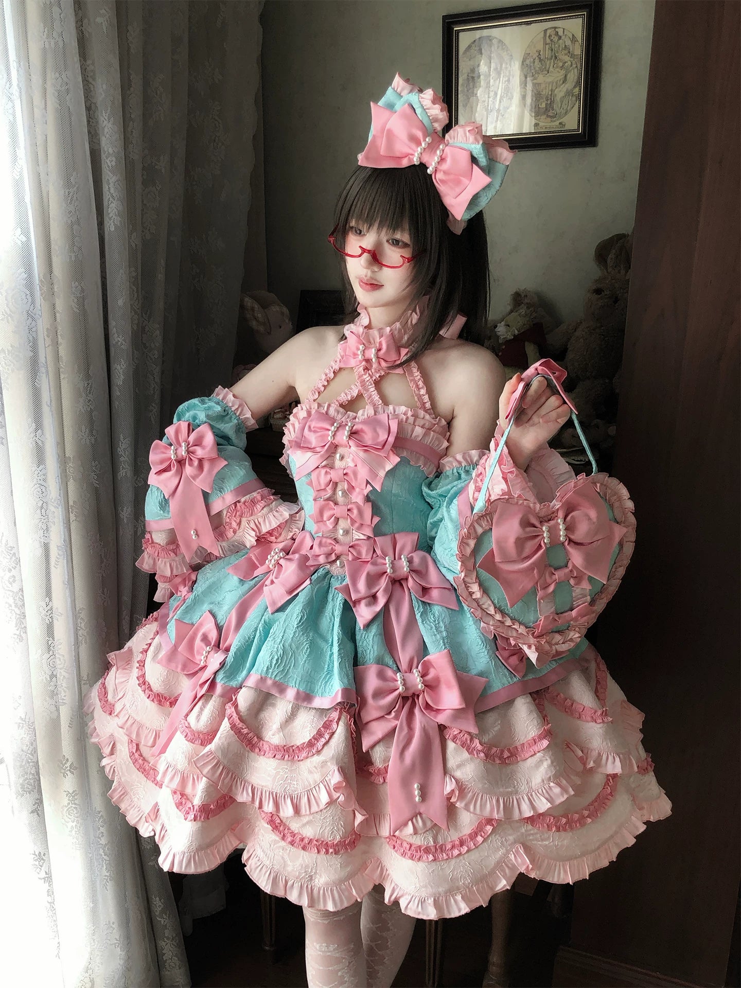 Sweetheart Petal - Sweet Lolita Petal Hem JSK Dress, Halter Neckline 44733:820699