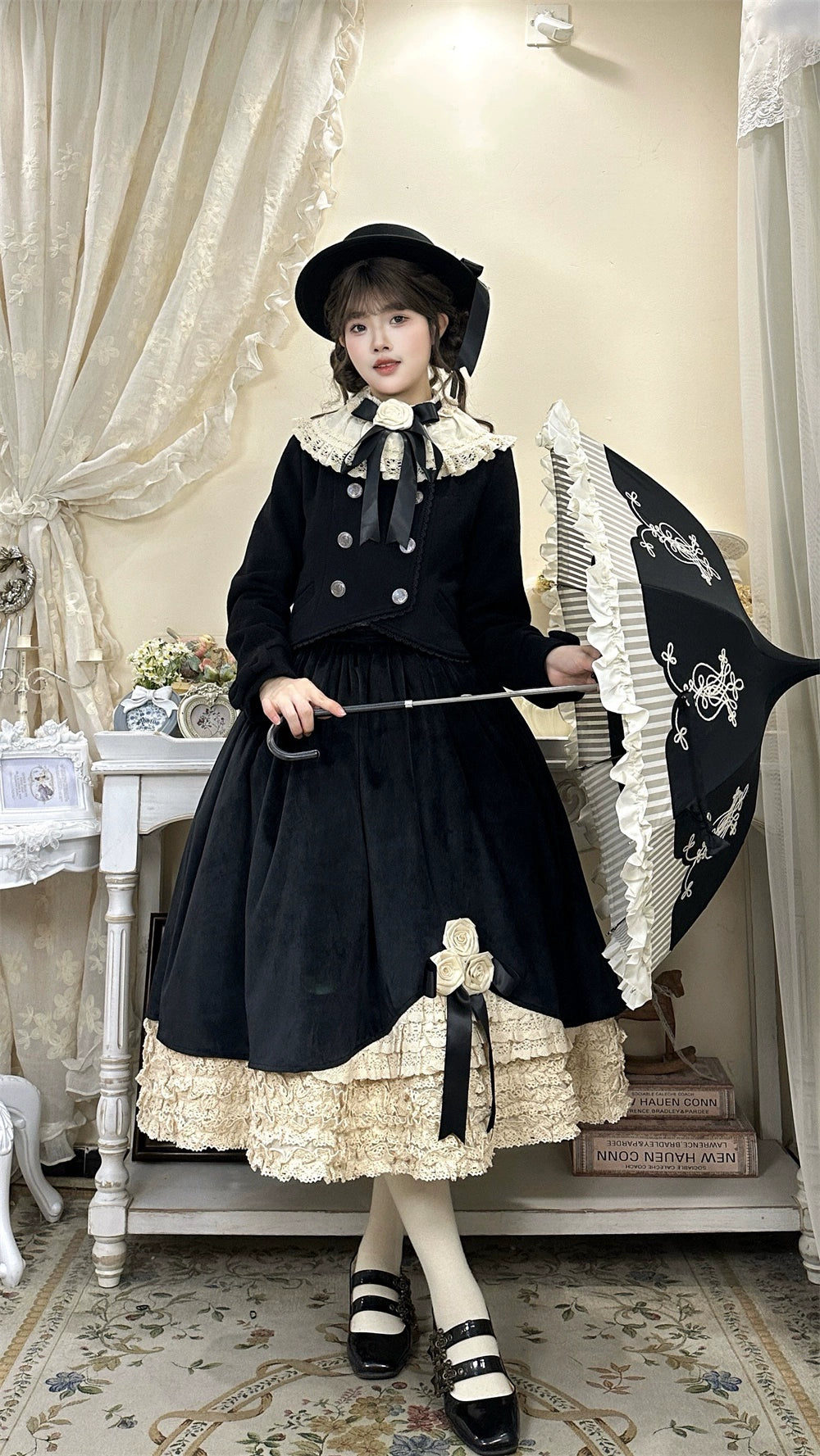 LeMiroir - Winter Solstice - Elegant Lolita Winter Short Coat & SK 44069:794237