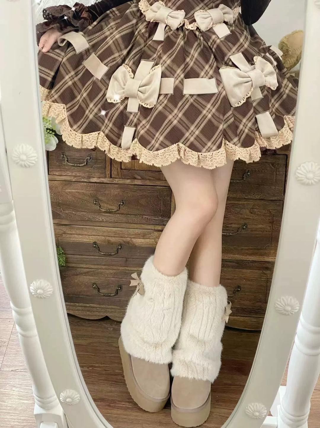 Pure Tea For Dream~Winter Love Song~Winter Lolita Mid-Calf Boots Plush Snow Boots Thick Sole