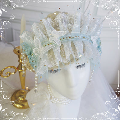 (Buyforme)Fairy Tales~Fate Quartet Bridal Lolita Gothic Accessories Blouse blue free size hairband