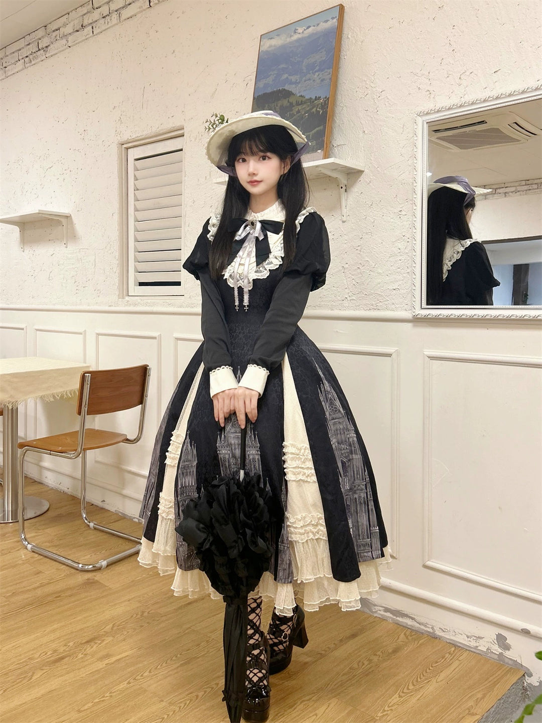 Letters from Unknown Star~Church Bell~Elegant Lolita OP Dress Long Sleeve Spring Autumn   