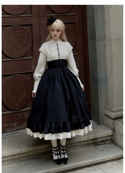 With PUJI~Christine~Elegant Lolita OP Dress Rose Embroidery Dress 34174:525476