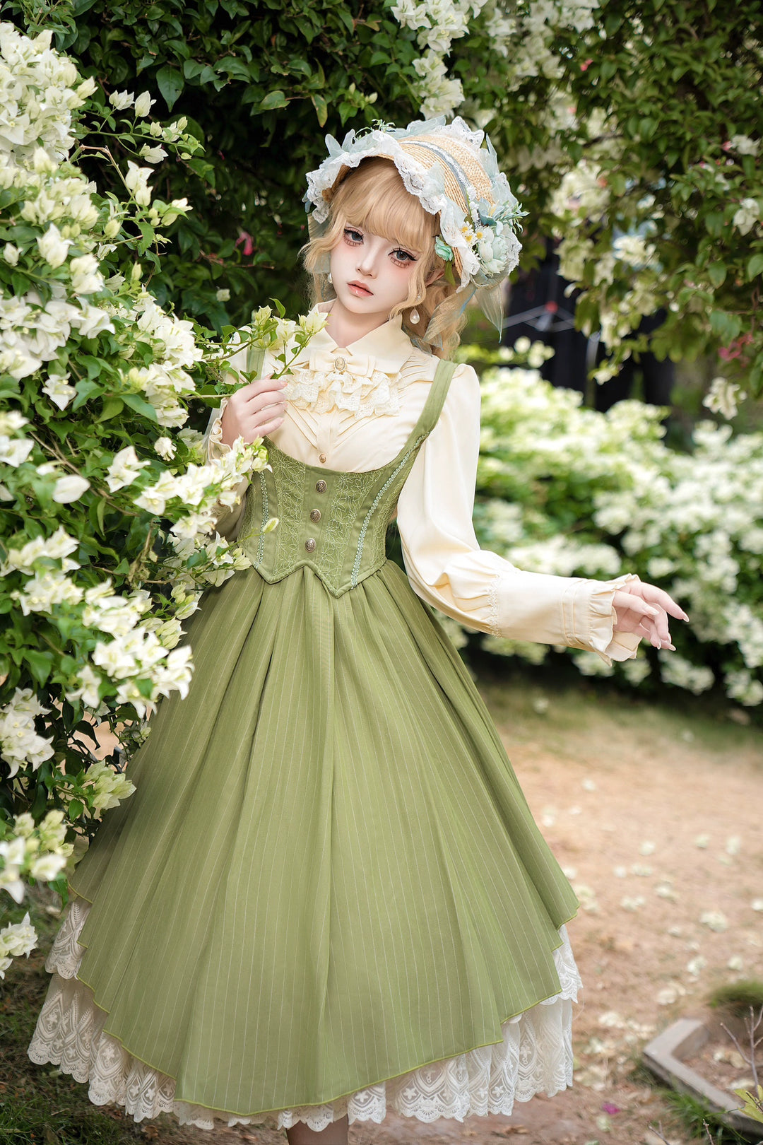 DMFS Lolita~Dreamland of Enchantment~Classic Lolita JSK Retro Bust-supporting Lolita Dress