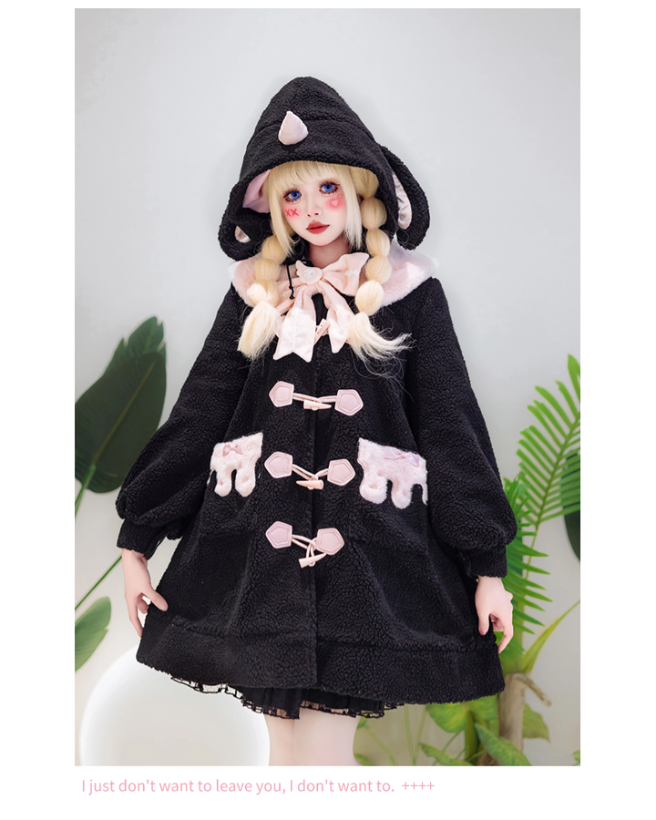 Forest Fluorescent Carps~Sweet Lolita Winter Coat Unicorn and Rabbit Ear Coat