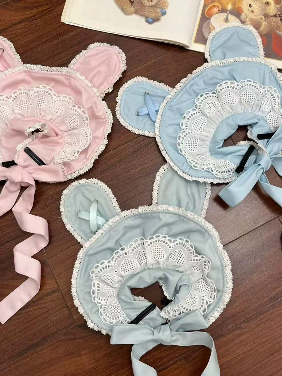 MeowMeow - Bunny Ear Kawaii Lolita Mini Top Hat, Headband Blue Headband Only
