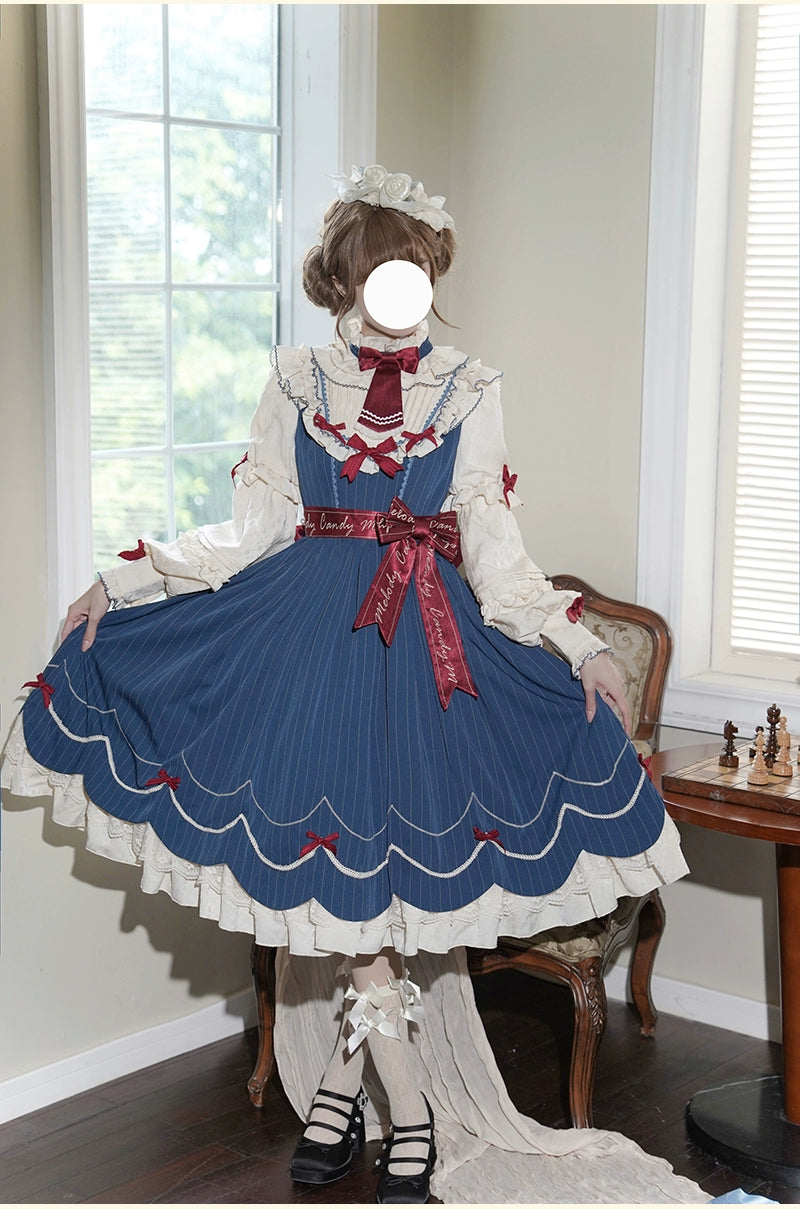 Buling Moon~Sweetheart Puppet~Retro Lolita OP Elegant Daily Lolita Dress   