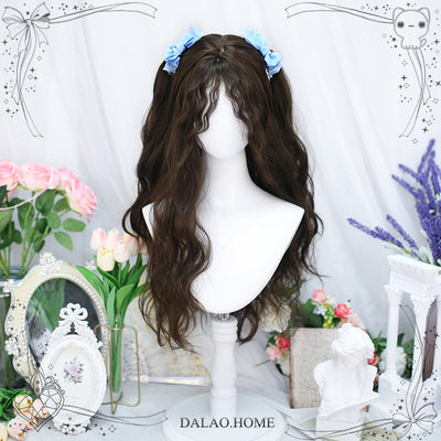 Dalao~Slack~Daily Lolita Wig Sheep Curly Long Wig Dark brown  